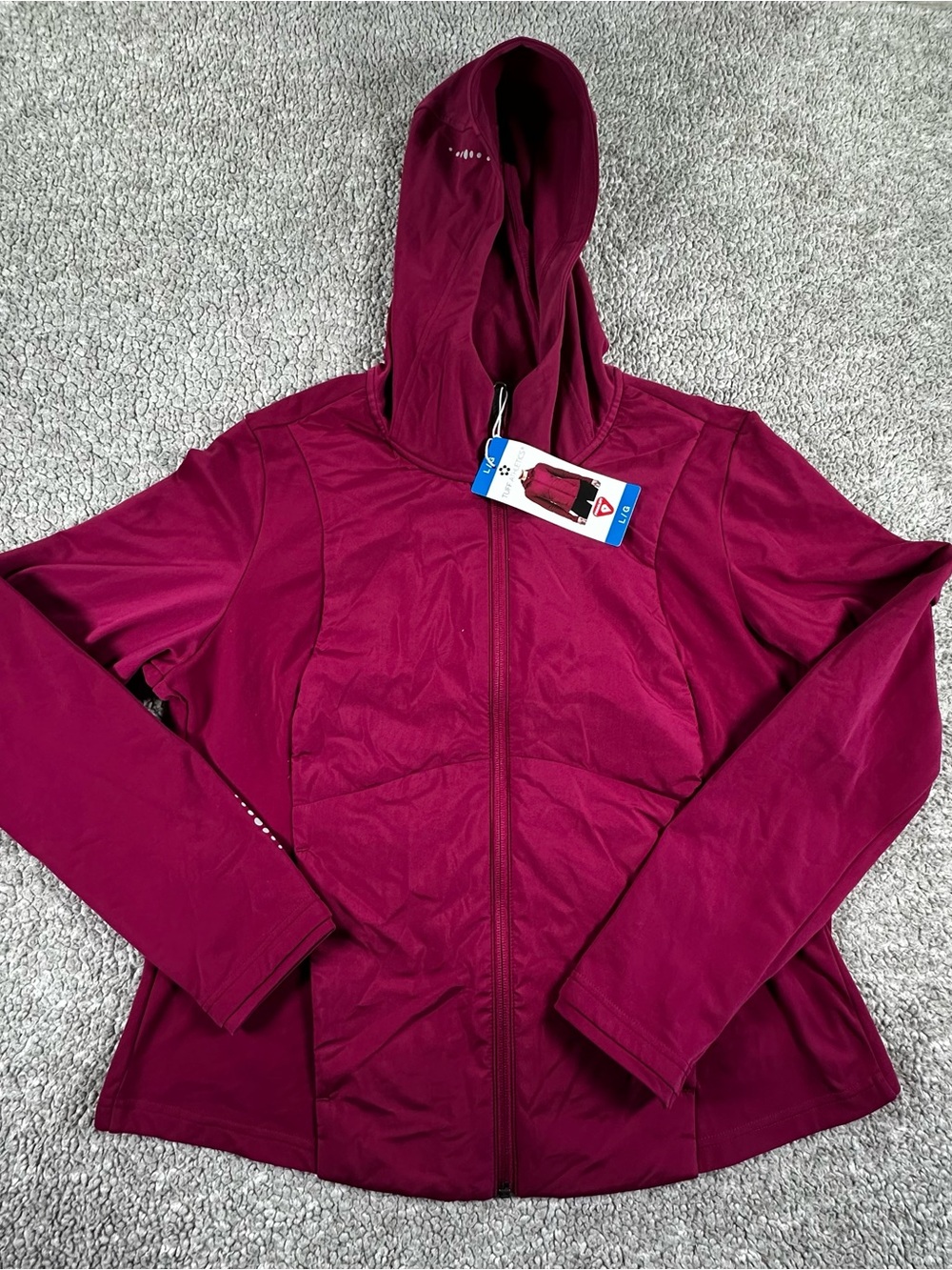 Tuff Athletics Women's Full Zip Hooded Jacket Maroon Size Large